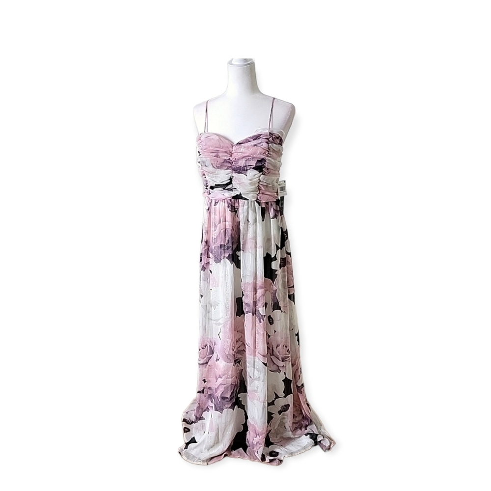 Trixxi Clothing Company Ruched Floral Maxi Dress